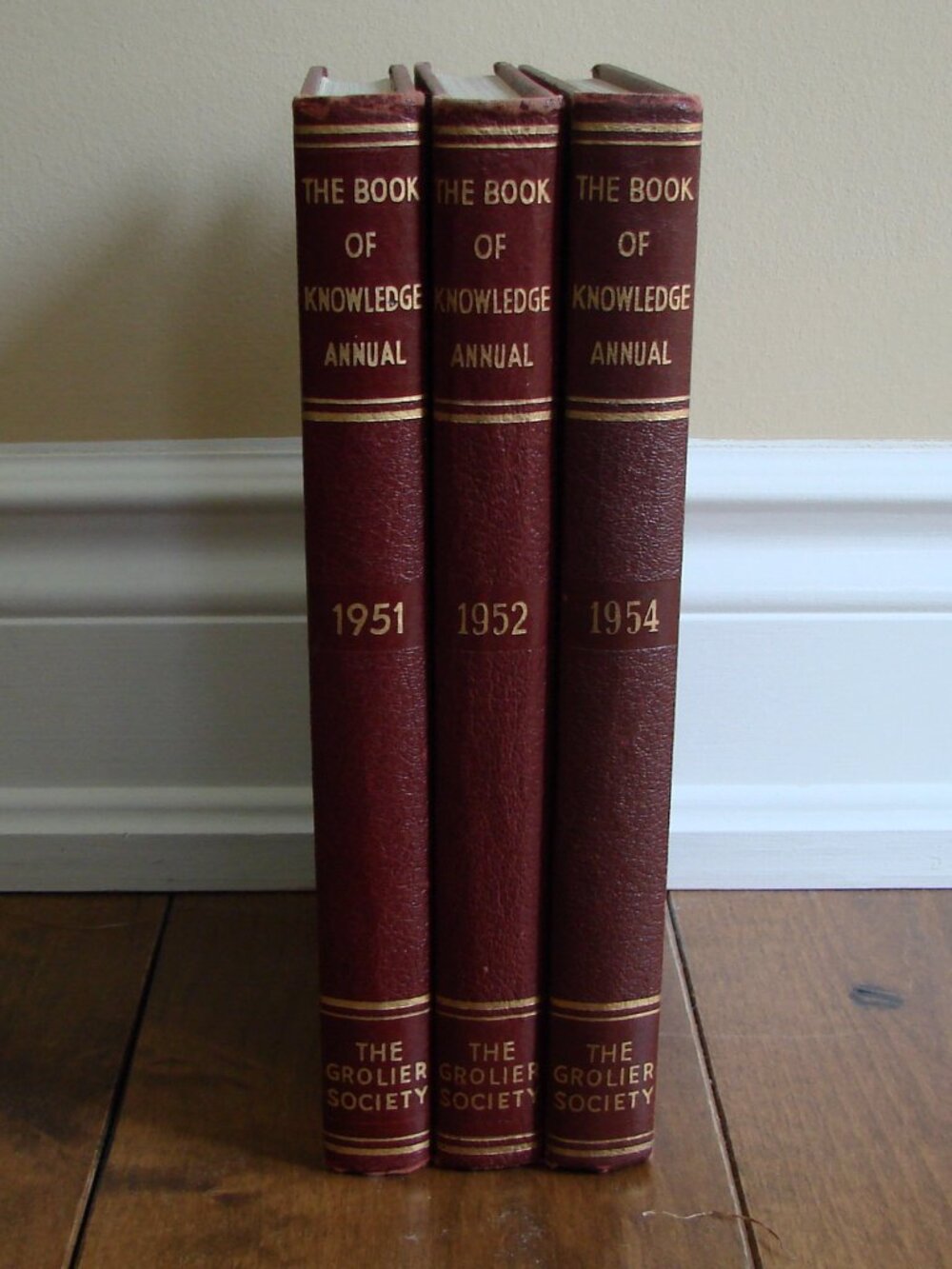 Vintage Books The Book of Knowledge Annual 1951 1952 1954 Hardcover Excellent!!